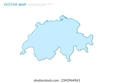Switzerland map blue silhouette isolated on white background, illustration template vector.