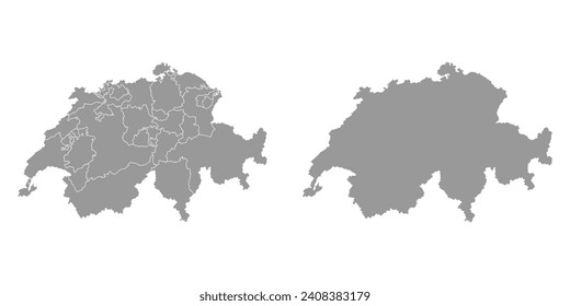 Switzerland map with Cantons. Vector illustration.