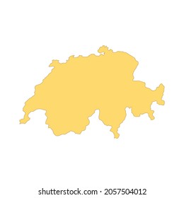 Switzerland map color line element. Border of the country. UI UX GUI design element. Editable stroke.