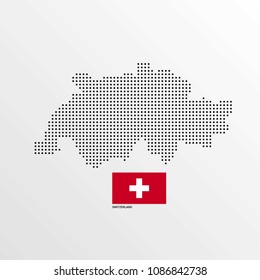 Switzerland Map design with flag and light background vector 