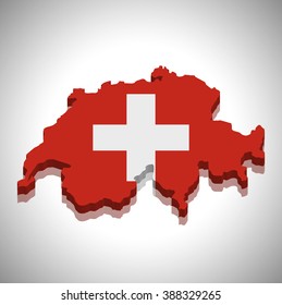 Switzerland - map and flag
