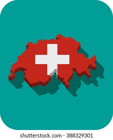 Switzerland - map and flag