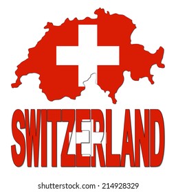 Schweizer Kartenflagge und Textgrafik