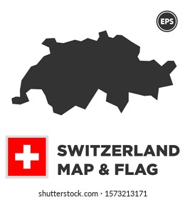 Switzerland map with Switzerland flag vector design