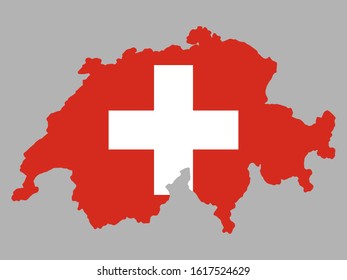 Switzerland Map flag Vector illustration Eps 10