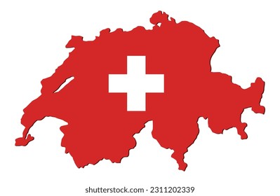 Switzerland Map Flag vector illustration
