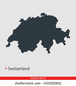 Switzerland map flat icon, vector illustration on gray background