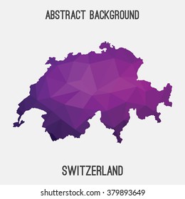 Switzerland map in geometric polygonal style.Abstract tessellation,modern design background. Vector illustration EPS8