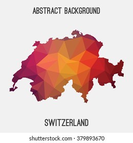 Switzerland map in geometric polygonal style.Abstract tessellation,modern design background. Vector illustration EPS8