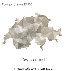 Switzerland map in geometric polygonal style.Abstract gems triangle,modern design background.