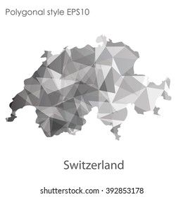 Switzerland map in geometric polygonal style.Abstract gems triangle,modern design background.
