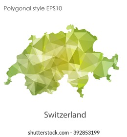 Switzerland map in geometric polygonal style.Abstract gems triangle,modern design background.