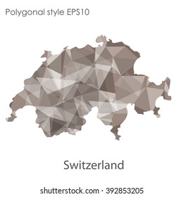 Switzerland map in geometric polygonal style.Abstract gems triangle,modern design background.