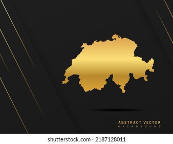 Switzerland map of gold gradient style vector Illustration.