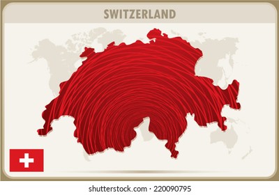 Switzerland map graphic, Vector.