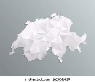 Switzerland map gray in polygonal style on dark background. isolated vector illustration eps 10.