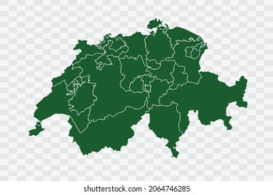 Switzerland Map Green Color on Png Backgound