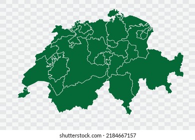 Suiza Mapa de color verde en archivos de calidad de fondo blanco Png