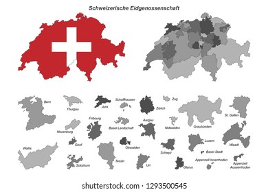 Switzerland - Map of Switzerland (high detailed)