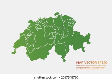 Switzerland map High Detailed green color. on white background. Abstract design vector illustration eps 10