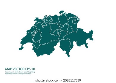 Switzerland map High Detailed on white background. Abstract design vector illustration eps 10