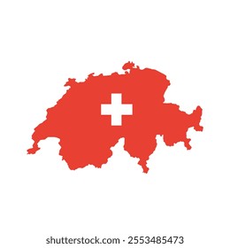 Switzerland map icon. Switzerland flag. Vector illustration