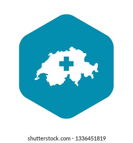Switzerland map icon in simple style isolated on white background