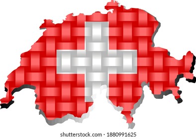 Schweizer Karte - Illustration, 
Dreidimensionale Karte der Schweiz
