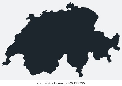 Switzerland map. Just a simple border map. Shape of the country. Flat blank Switzerland outline. Vector boundary illustration.