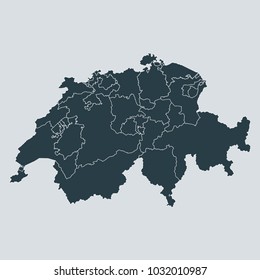 Switzerland map on gray background vector, Switzerland Map Outline Shape Gray on White Vector Illustration,
High detailed Gray illustration Switzerland.