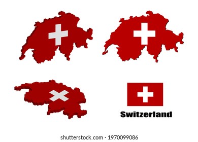Switzerland map on white background. vector illustration.