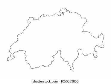 Switzerland Map Outline Graphic Freehand Drawing Stock Vector (Royalty ...