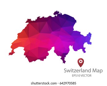 switzerland map polygon colorful 