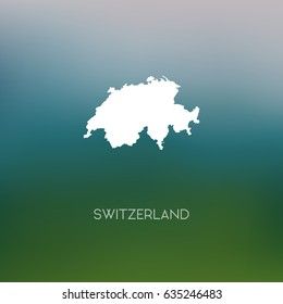 Switzerland  map silhouette - Abstract Blurred Background