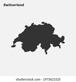 Switzerland map silhouette. Vector illustration.
