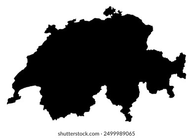 switzerland map silhouette vector illustration