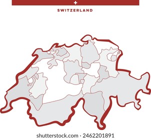 Switzerland Map, Territory, districts (Nation of Europe)