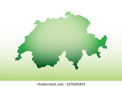 Switzerland map using green color with dark and light effect vector on light background illustration