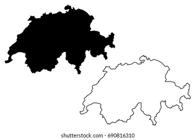 Switzerland map vector illustration