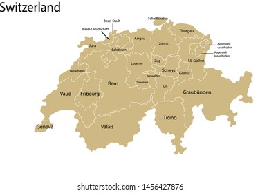 Switzerland map vector illustration, city map