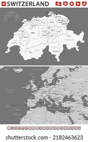 Switzerland Map - Vector Infographic Set. Vector illustration