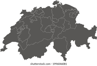 Switzerland map vector, isolated on white background
