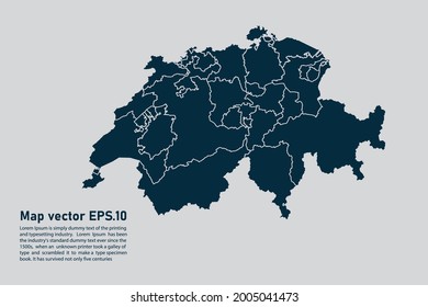 Switzerland map vector. isolated on light gray background