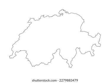Schweiz Karte mit weißem Hintergrund.