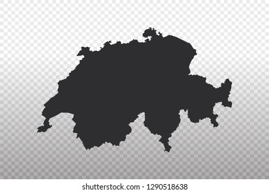 Switzerland Map - World Map International vector template isolated on transparent background - Vector illustration eps 10