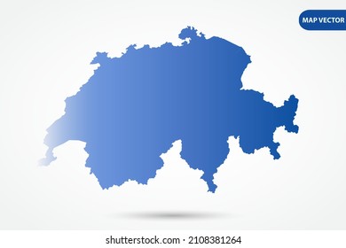 Switzerland Map - World Map International vector template with Blue gradient color isolated on white background for design, education, website, infographic - Vector illustration eps 10