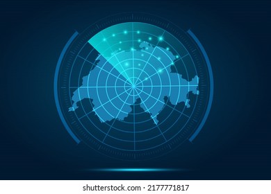 Schweiz Karte - Weltkarte Internationale Vektorvorlage mit futuristischem Circle Radar Stil HUD, GUI, UI-Schnittstelle einzeln auf blauem Hintergrund für Design, Infografik - Vektorgrafik eps10