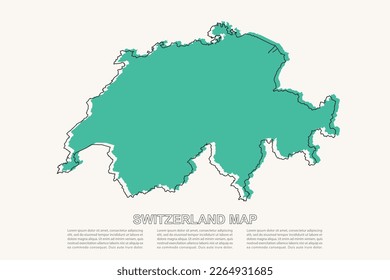 Switzerland Map - World map International vector template with black and green geometric shapes and lines style isolated on white background for design, infographic - Vector illustration eps 10