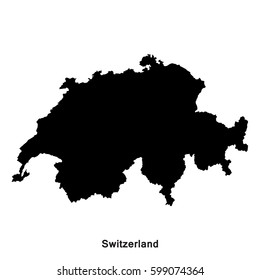 Switzerland map,border with name of country