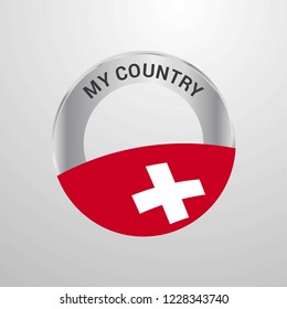 Switzerland My Country Flag badge